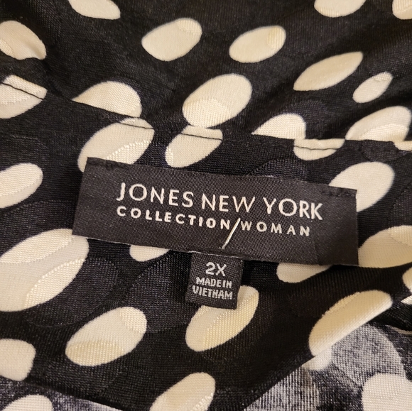 Jones New York Polkadot Wrap Top Blouse - Picture 10 of 11